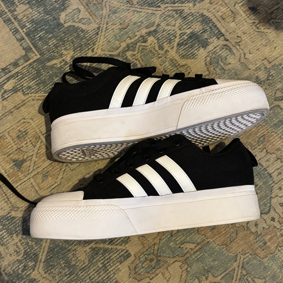 adidas Black and White Women's Sneakers - Picture 5 of 6